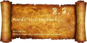 Maróthi Herbert névjegykártya
